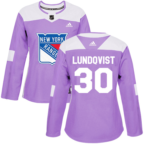 Adidas Rangers #30 Henrik Lundqvist Purple Authentic Fights Cancer Women's Stitched NHL Jersey